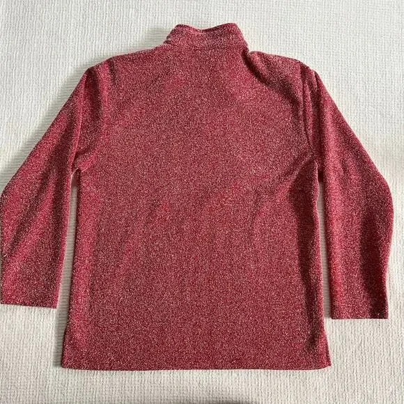 TEDDI Vintage Pullover Sweater Mock Neck Womens Medium 3/4 Zip Long Sleeve - Picture 6 of 9